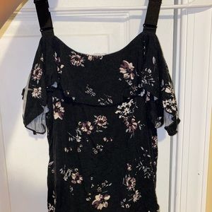Cold shoulder floral tank